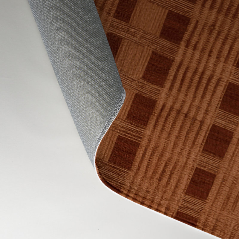 Tapis d'intérieur et d'extérieur à carreaux brun, Rectangle 9 pi x 12 pi