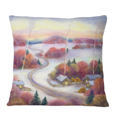 Coussin Winter Winter In The Village - Country