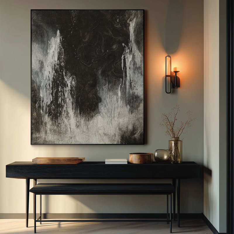 Extra Large Wall Art Fabric Print - Abstract Modern Artwork Artwork Decor for Living Room or Bedroom - "Frame Assembly Required (Unfinished Frame)"