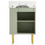 Meuble-lavabo 21,6 po, armoire combinée, meuble de rangement pour salle de bain, lavabo simple en céramique, rangement sur le côté droit-106463526