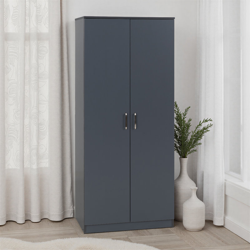 Sumrah 2 Door Manufactured Wood Wardrobe, Grey