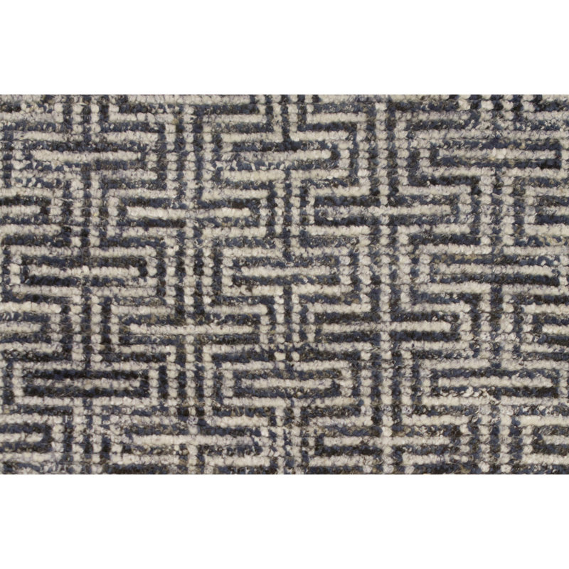 Geometric Area Rug in Beige/Gray, Rectangle 9' x 12'