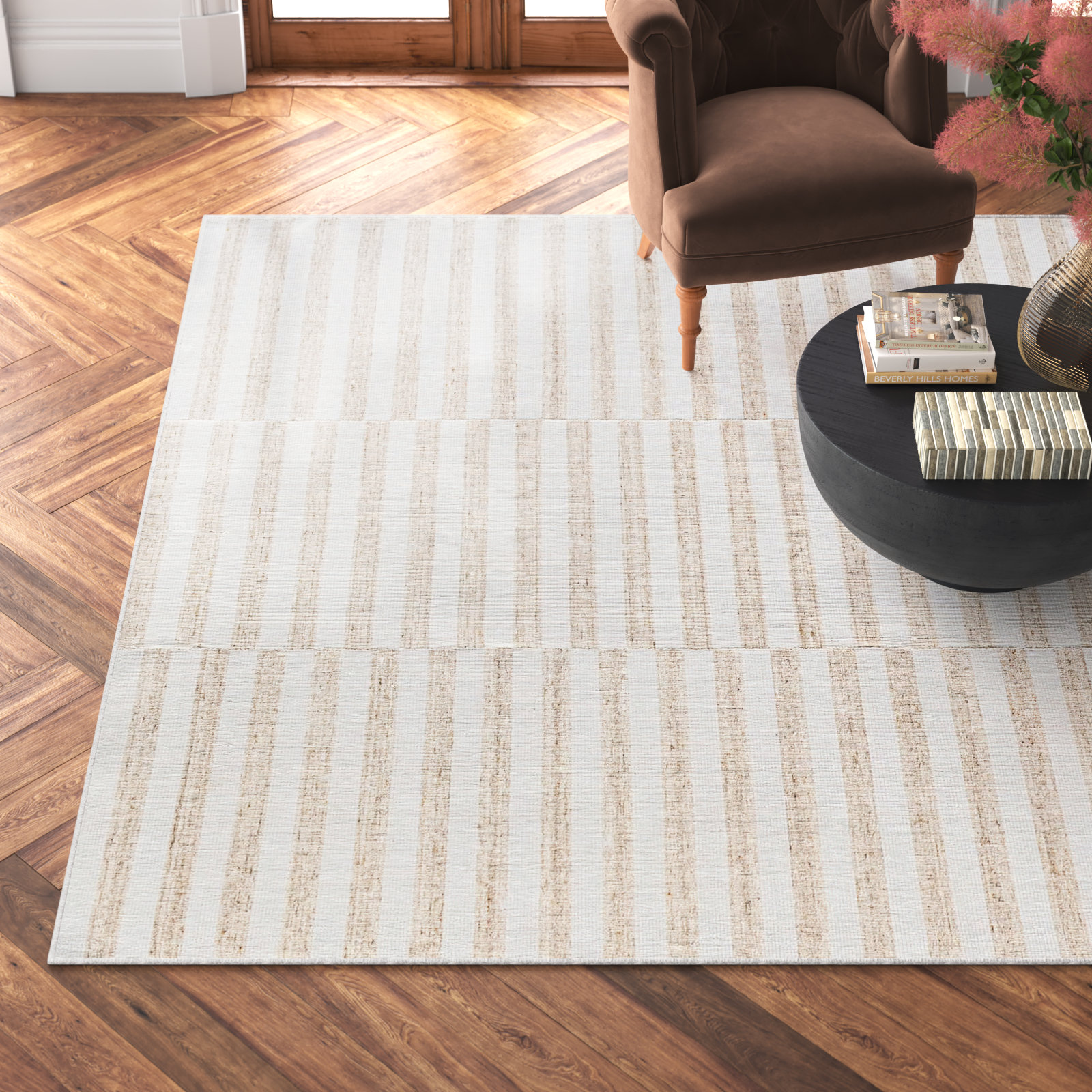 Edita Hand-Loomed Striped Rug, Rectangle 5' x 7'6"