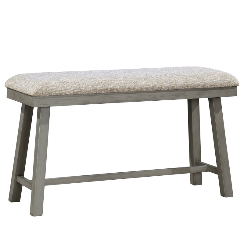 Banc à hauteur de comptoir pour la cuisine, cuisine avec coussin gris texturé