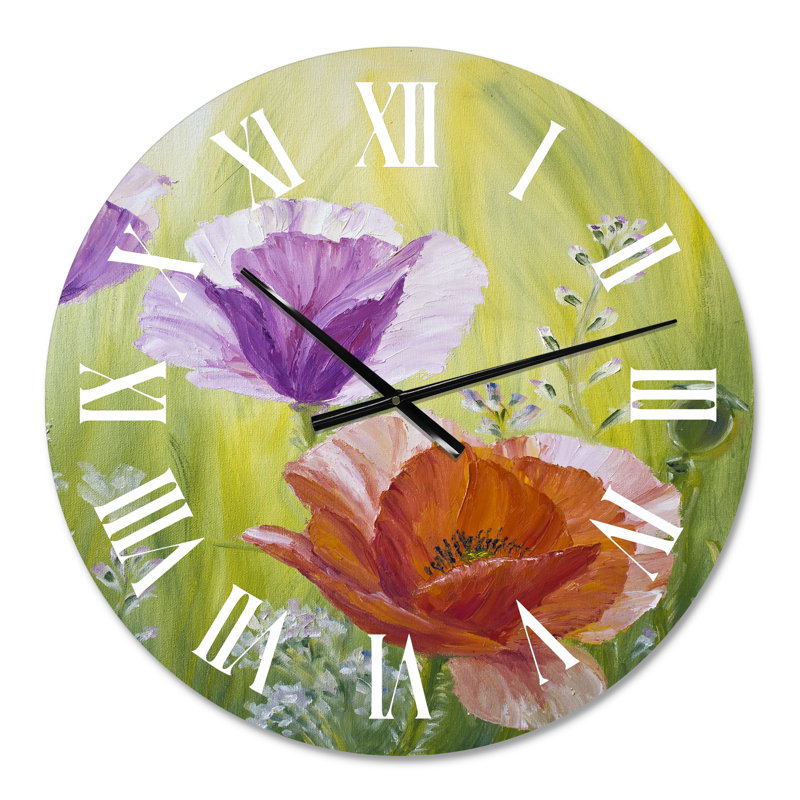 Poppies In The Morning - Horloge murale traditionnelle, Petit