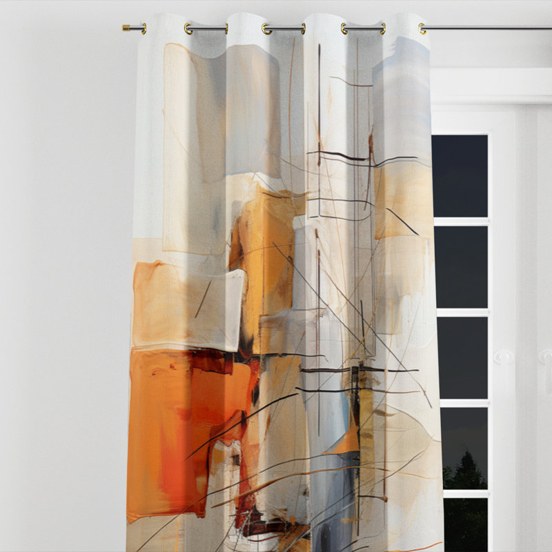 Aveen - Rideau à œillets occultant moderne - 1 panneau, l 52" x L 84", Œillets dorés