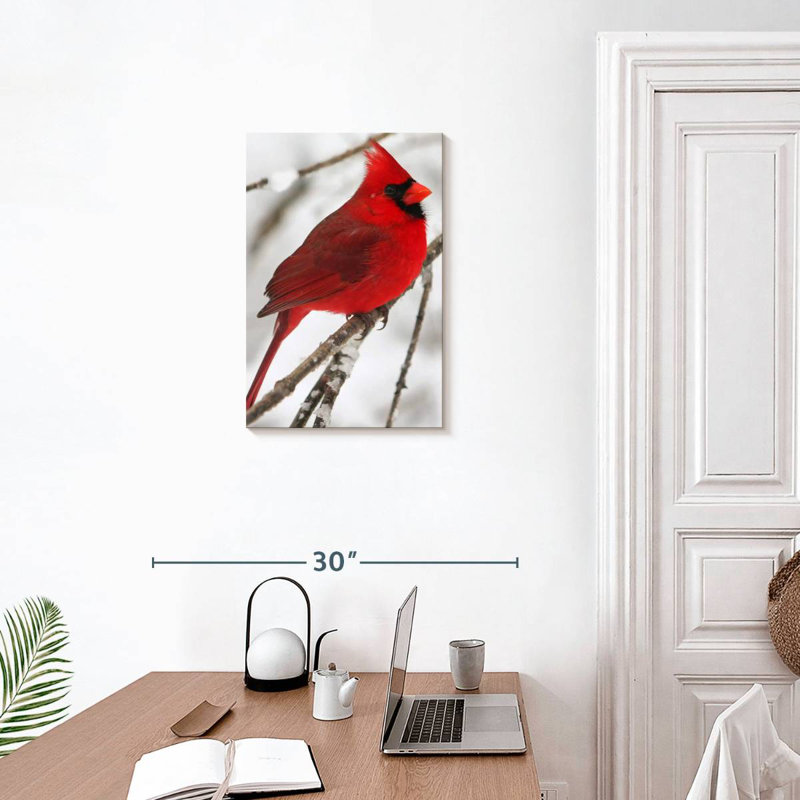 Brampt Birch Tree And Cardinal, 24" H x 16" W