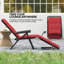 Chaise longue pliante avec coussin, dossier réglable, rouge vin