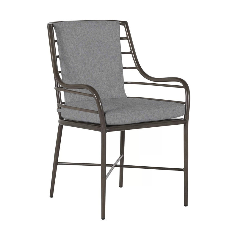 Carmel Aluminum Arm Chair - Slate Grey, No Welt, Verona Mist