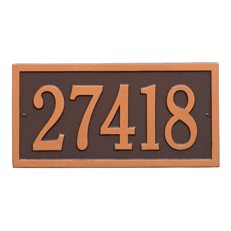 Plaque d'adresse murale sur 1 ligne Bismark, Cuivre antique, Oui