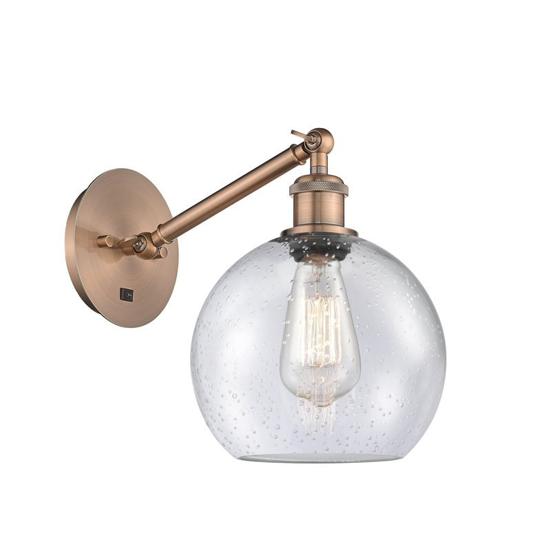 Shauna Steel;Cast Brass Armed Sconce, Antique Copper, LED