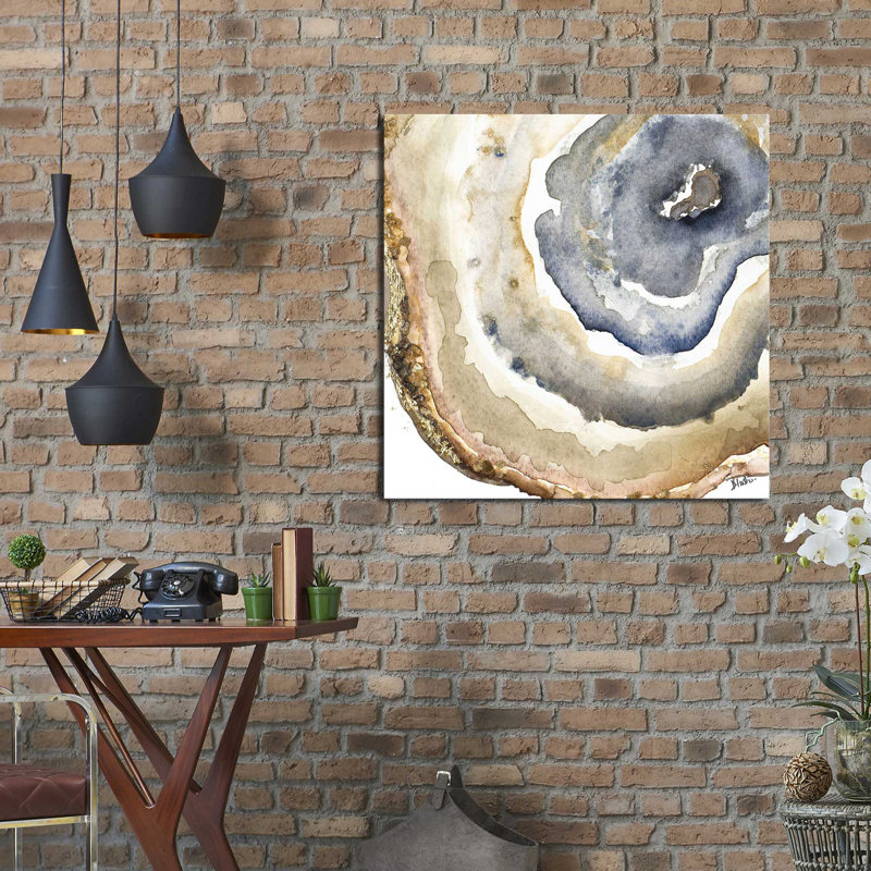 «Up Close Agate Watercolor I», reproduction de peinture à l'aquarelle, H 36 po x l 36 po x P 1,5 po, Toile tendue