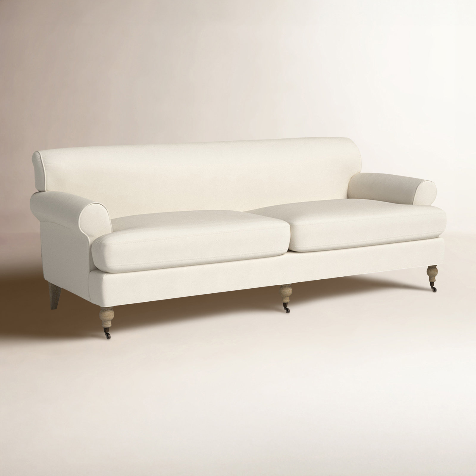 Harbor 88'' Upholstered Sofa, White Velvet