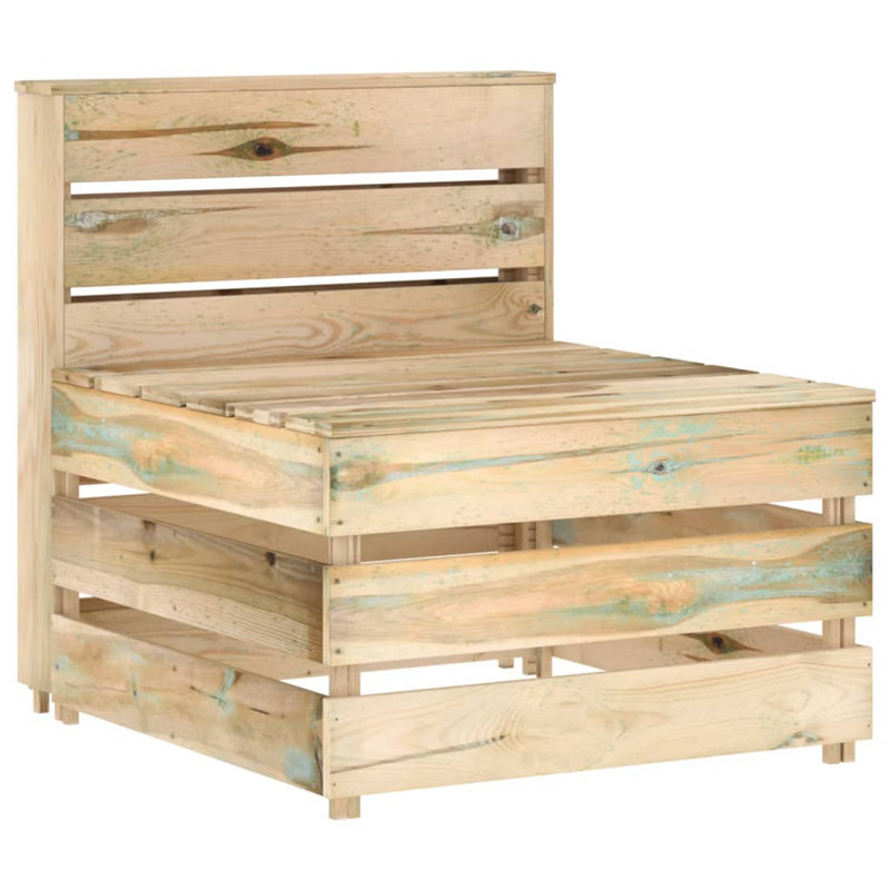 Severus Pine Outdoor Armless Lounge Chair, Natural