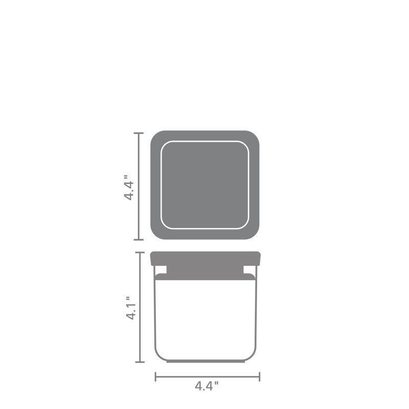 Brabantia Tasty+ Stackable Square Canister, 0.7 Quart (0.7 Liter)