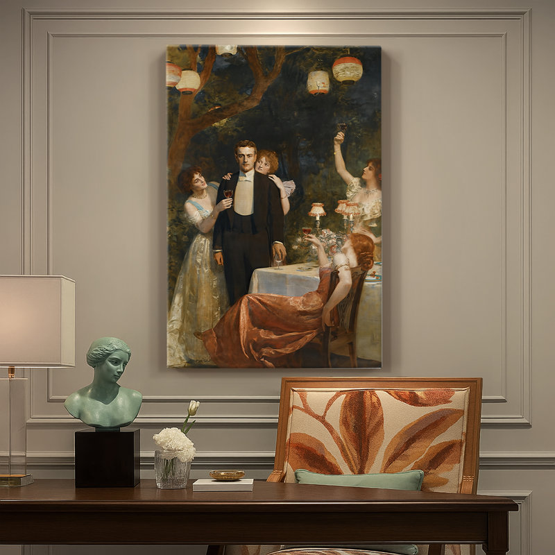 «The Garden of Armida», toile tendue par John Collier, 24 po x 36 po