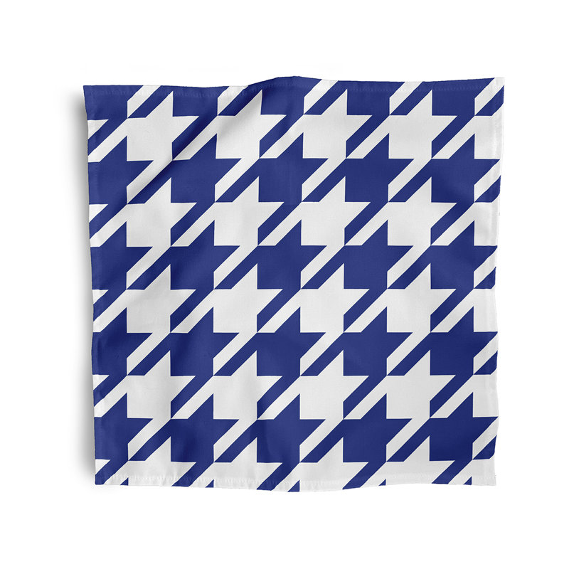Lakaya Polyester Houndstooth Square Napkin, Blue