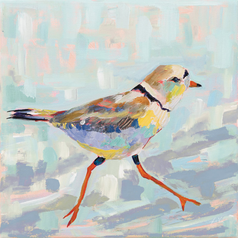 «Coastal Plover I Neutral» par Jeanette Vertentes - reproduction d'art, H 12 po x l 12 po, Érable