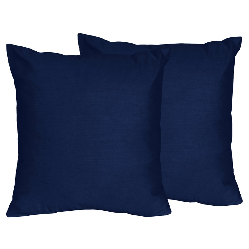 Navy Blue Brushed Microfiber Square Kids Throw Pillow Covers Set