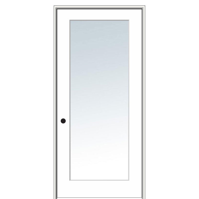 Porte intérieure légère toute montée en verre transparent avec apprêt, 30 po x 80 po, Côté droit