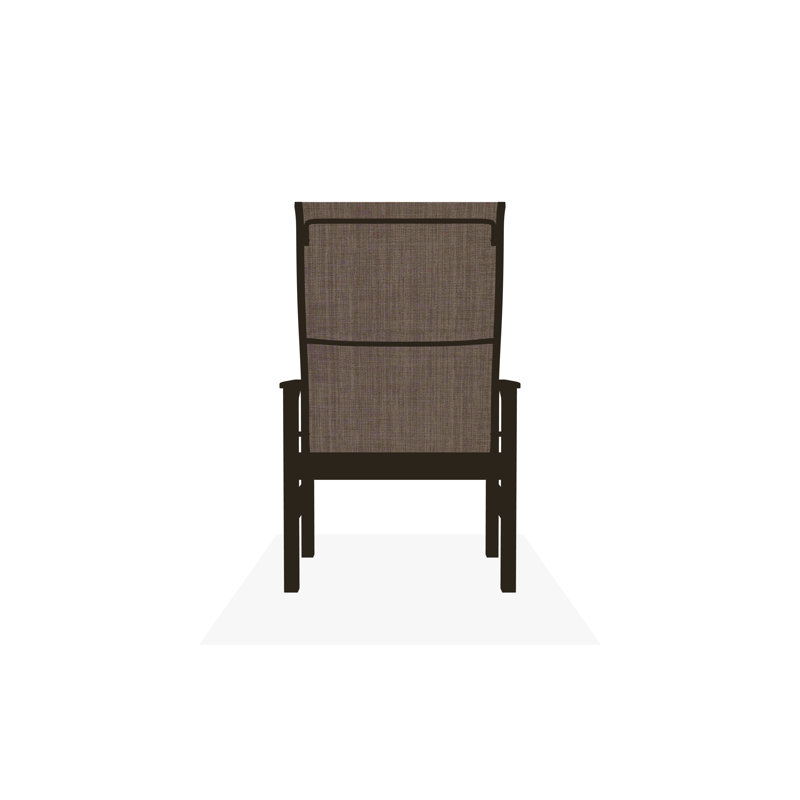 Leeward Sling Marine Grade Polymer Arm Chair, Augustine Fennel Sunbrella®, Beachwood