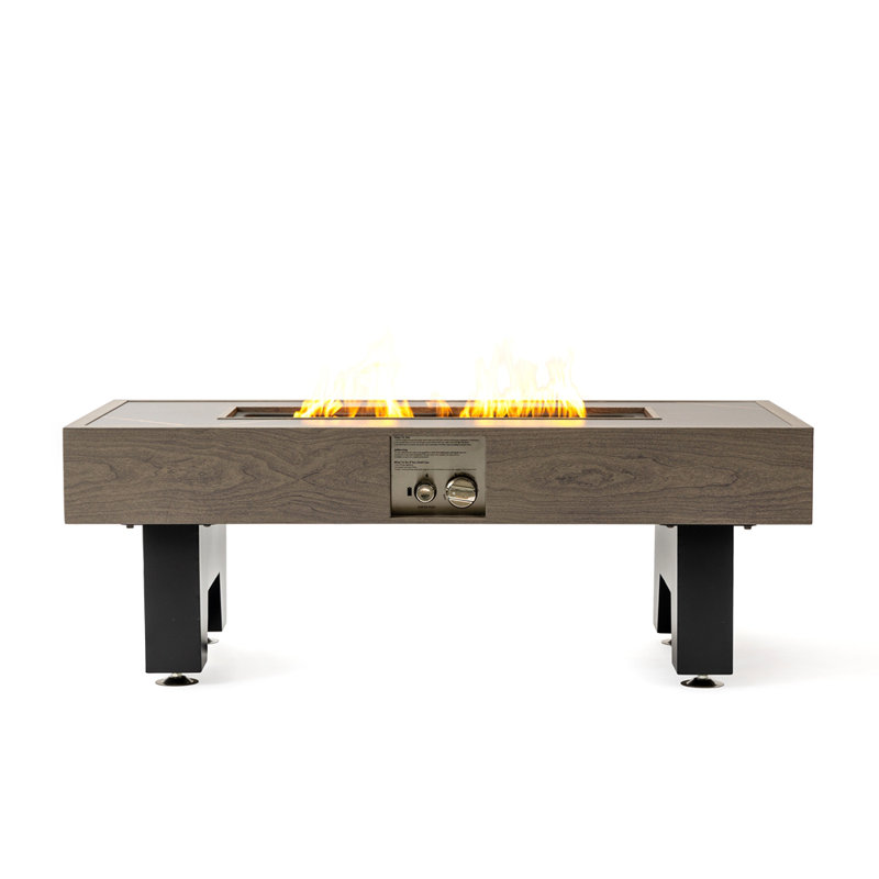 42_Inch  Iron Fire Pit Table, Brown/Black, Wood Burning