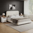 3 Piece Upholstered Bedroom Set,Bed Frame With Set Of 2 Nightstands