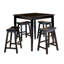 Ensemble de tabourets à hauteur de bar de 29 po à finition noire avec ensemble de 2 sièges de selle en bois massif-1425732640