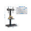 Black 40 x 40 cm Mobile TV Stand on Wheels, Height Adjustable Rolling TV Stand with Wooden Base