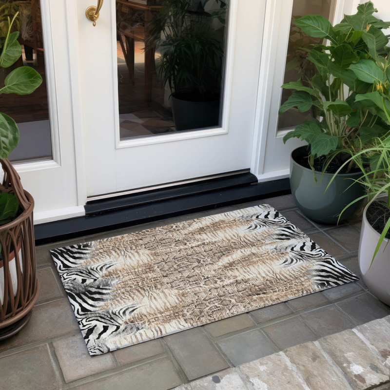 Machine Washable Indoor/Outdoor Jenning ACN2276 Animal Rug, Rectangle 1 pi 8 po x 2 pi 6 po