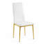 Ensemble de table de salle à manger 55 po en marbre pour 4 personnes, table de cuisine en verre trempé à motif de marbre avec pieds en métal et 4 chaises en cuir PU-285339464