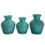 Ensemble de 3 vases en argile de couleur turquoise à la main