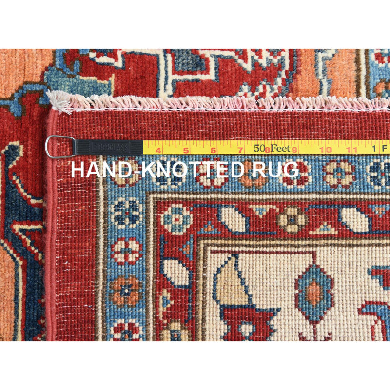 Tapis en laine douce noué à la main 9 pi x 11 pi 10 po rouge riche Heris 2B571E79711942158A622E9E5A11E650