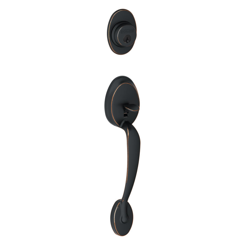 Exterior Portion Handleset and Deadbolt (Interior Portion Sold Separately), Aged Bronze