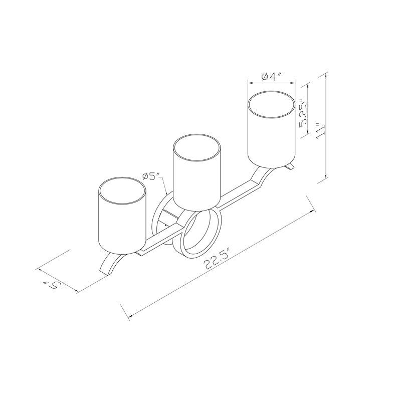 Paradise Plaza 3 - Light Dimmable Bath Bar