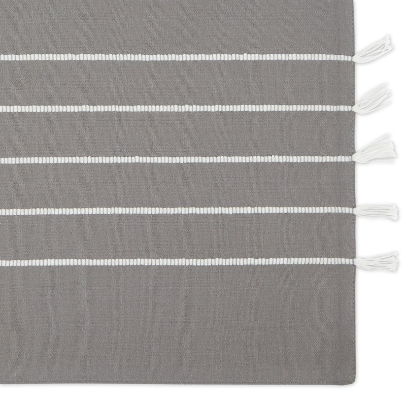 Ensemble de napperons en coton 4 pièces, Gris