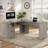 Swapan 56'' Lift Top L-Shaped Desk with Drawers and Power Outlets, Executive Desk-1943343507