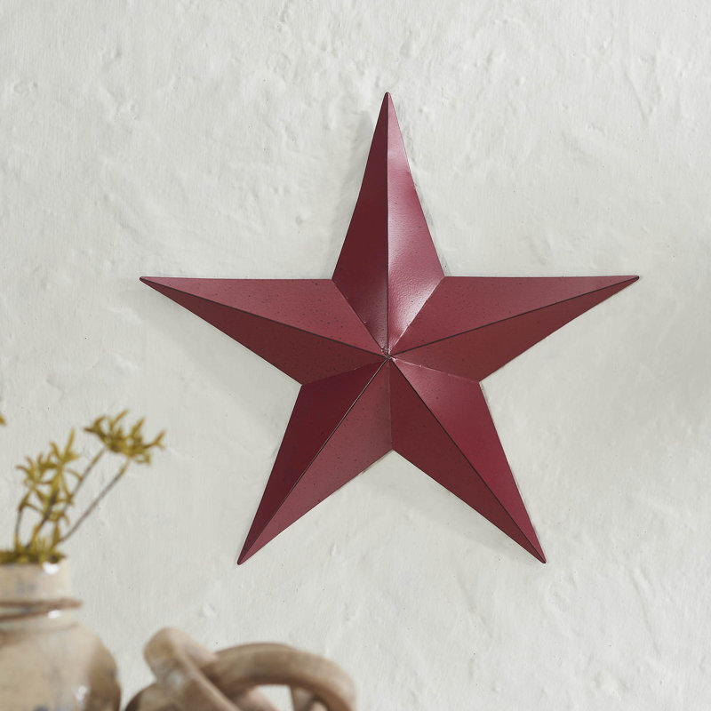 Étoile en métal festive, H 18 po x l 18 po x P 2,25 po, Noir / Rouge