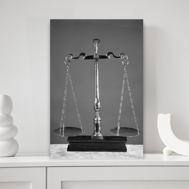 Scales of Justice, art mural rétro classique rétro, 18" H x 12" W
