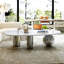 Table basse Free Form en faux marbre, plateau en pierre frittée, gris et blanc, 125 x 68 x 39 cm