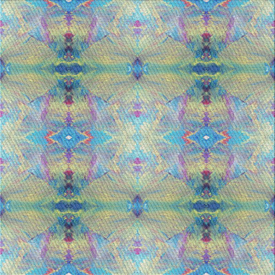 Tapis à motif vert / mauve / bleu Haque
