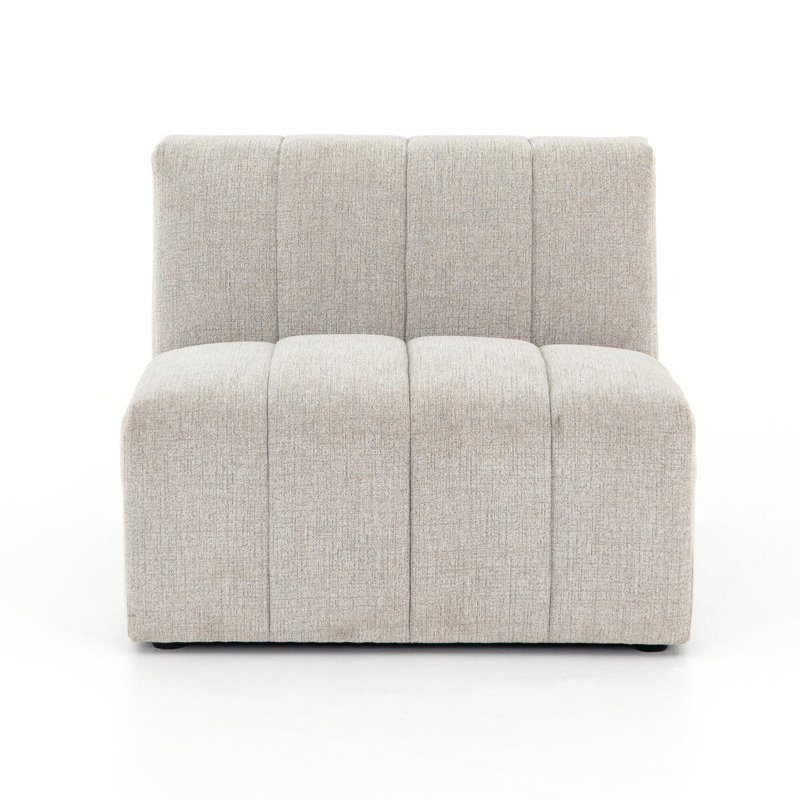 Bowry 35" Wide Symmetrical Modular, Light Gray Napa Sandstone Polyester Blend