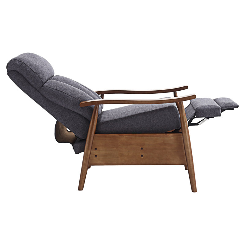 Fauteuil avec cadre en bois, Gris foncé