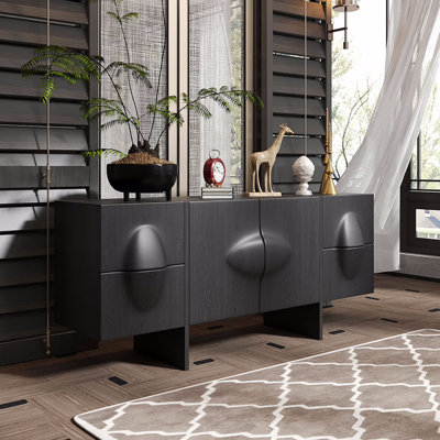 Buffet en bois massif noir