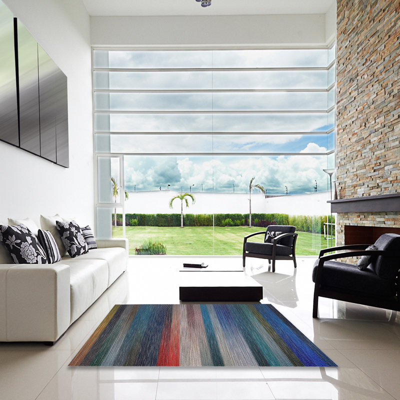 Jesup Striped Indoor Rug, Square 8'