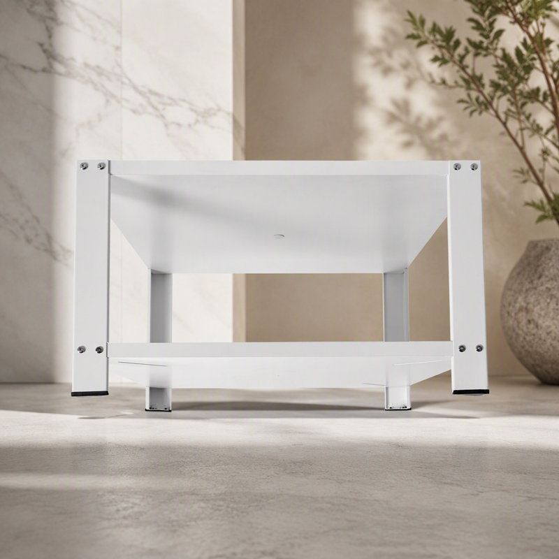 Caisson de buanderie avec tablette de rangement, L 28 po x l 28 po x H 16 po, base laveuse et sécheuse, plateforme universelle, capacité de 660 lb, base multifonction en acier robuste pour machine à laver
