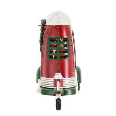 11.3X4.4X8"H Christmas Plastic/Resin Camper With Mr & Mrs Santa Tea Time Led/Water Spinning/2 Way Switch, 3*AA Required