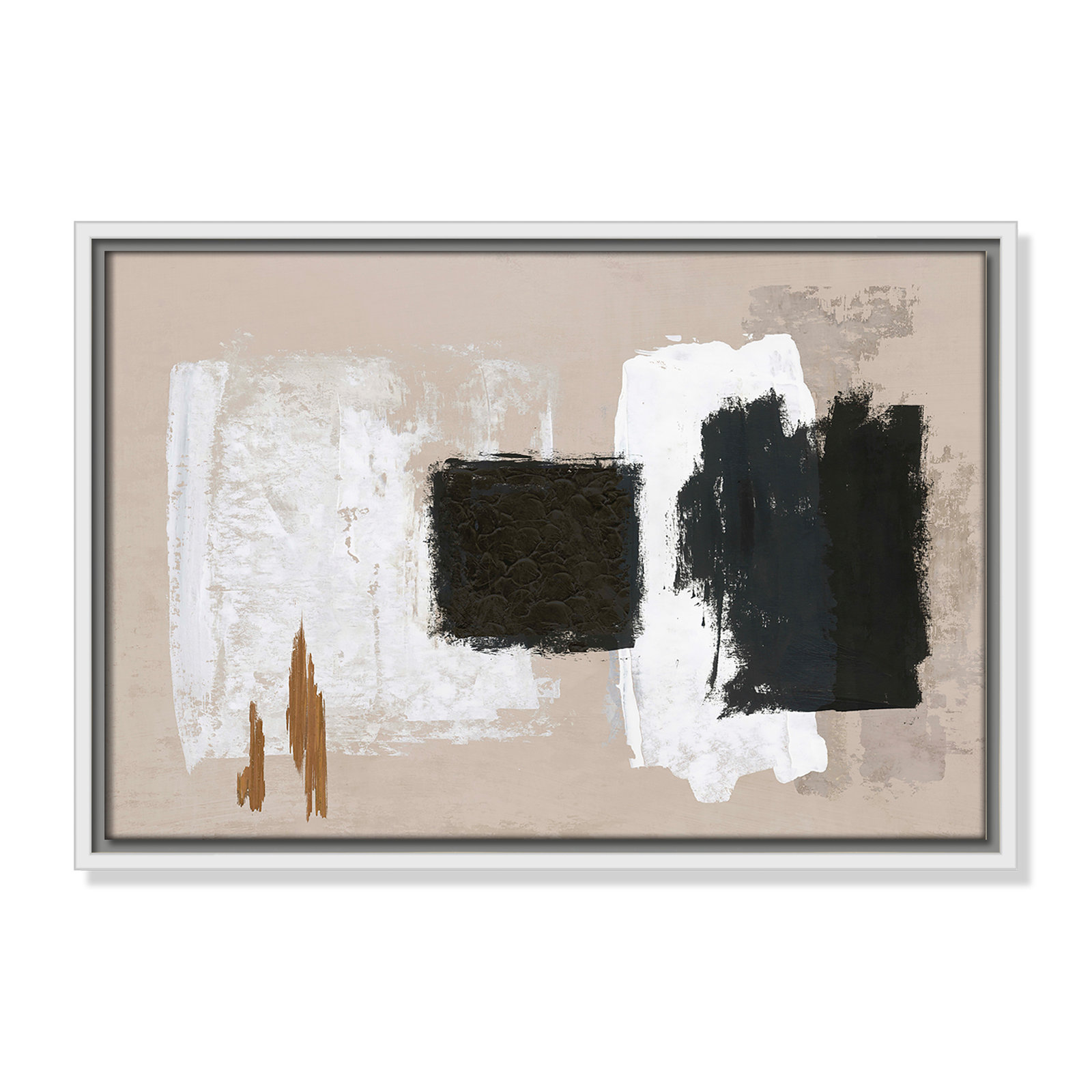 Imone "Golden Slate" Painting, 13.5" H x 19.5" W, White