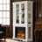 Decaro 77'' H White Corner Fireplace Display Cabinet With Glass Doors, Side Display Shelves, And  Electric Fireplace Insert