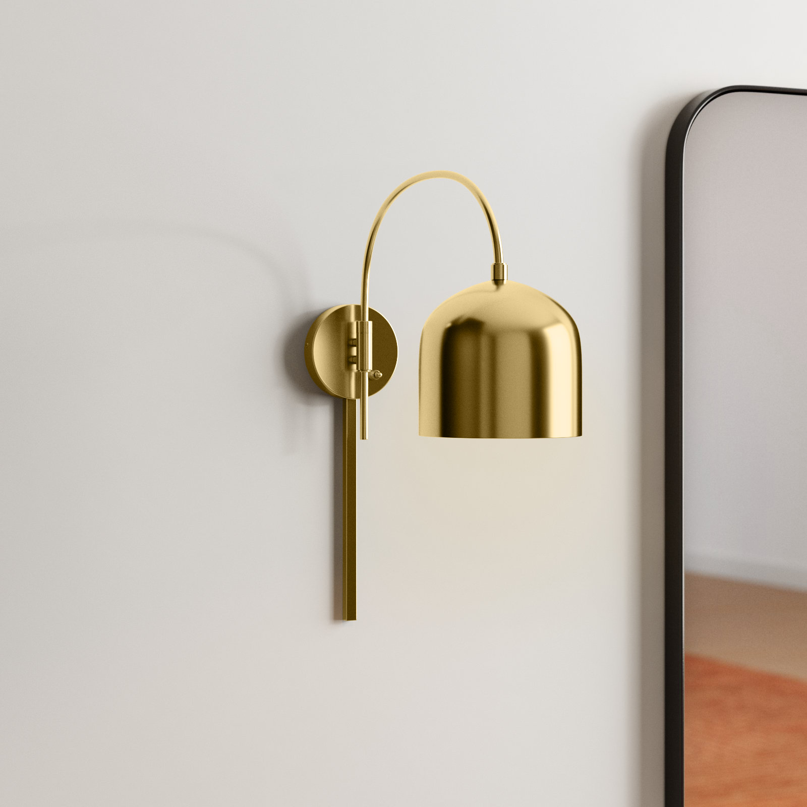 Rawlins Single Light Armed Sconce, Warm Brass